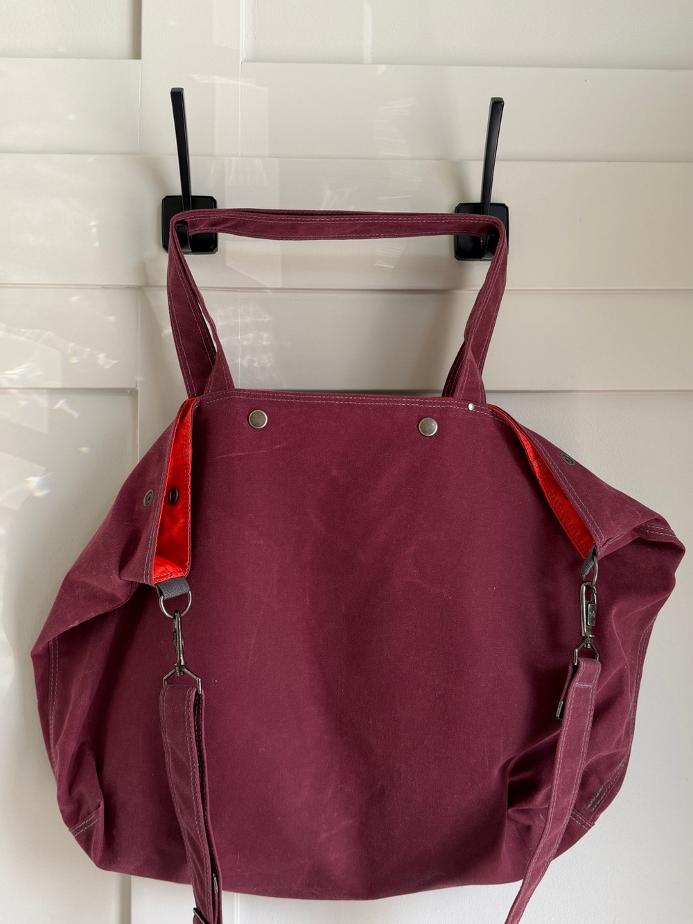 Moop Waxed Canvas Maroon Tote